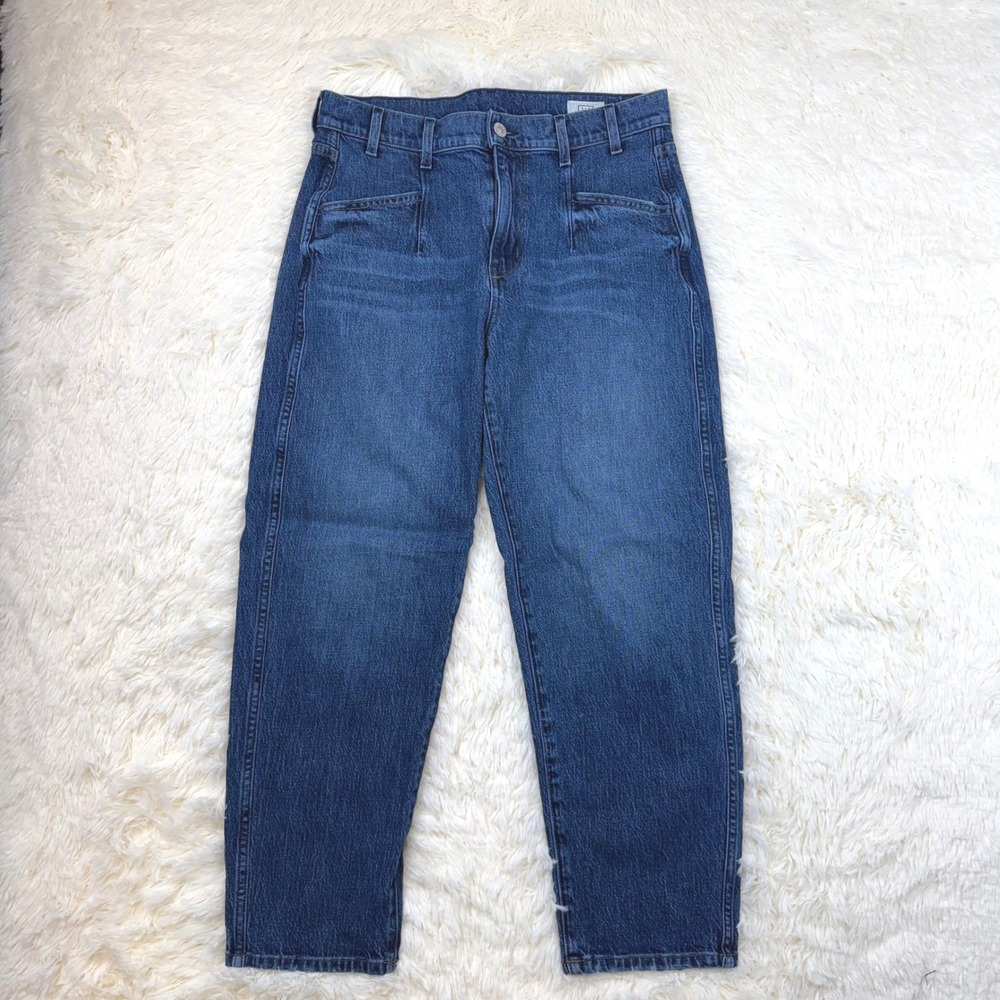 AYR The Beat Jeans Women 30 Blue High Rise Straight Leg Recycled Cotton Stretch